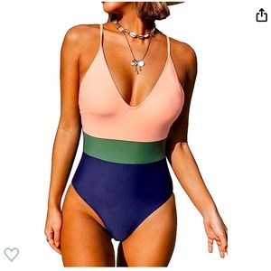 Cupshe one piece color block Small bathing suit